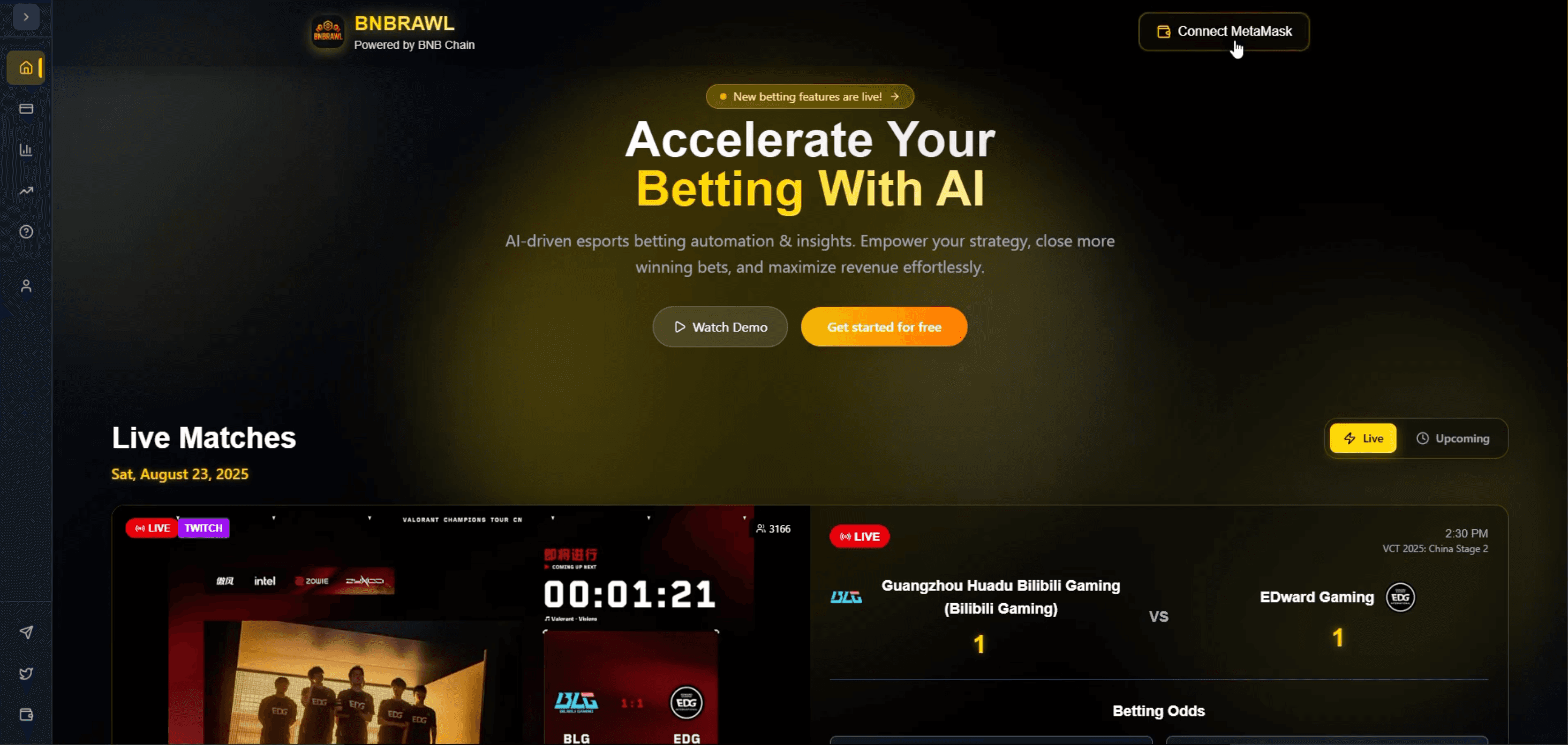 BNBBrawl — Esports wagering on BNB Chain